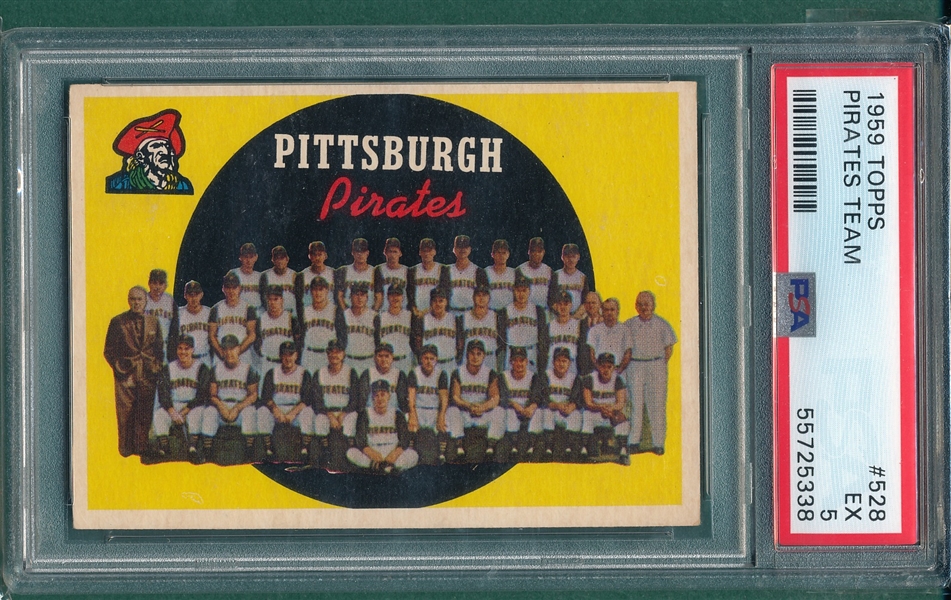 1959 Topps #528 Pirates Team PSA 5 *Hi #*