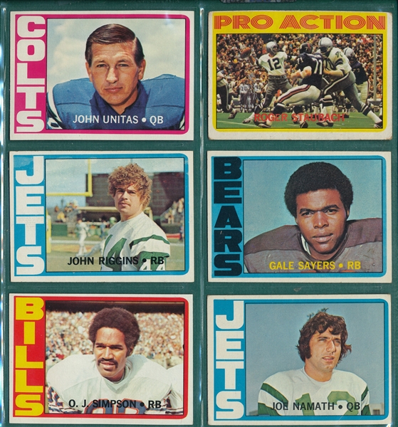 1972 Topps Football Complete Low Number Set (263)