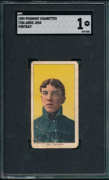 1909-1911 T206 Joss, Portrait, Piedmont Cigarettes PSA 1