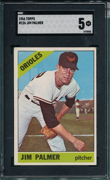 1966 Topps #126 Jim Palmer SGC 5 *Rookie*