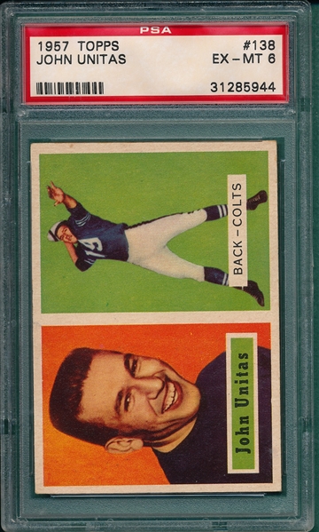 1957 Topps FB #138 Johnny Unitas PSA 6 *Rookie*