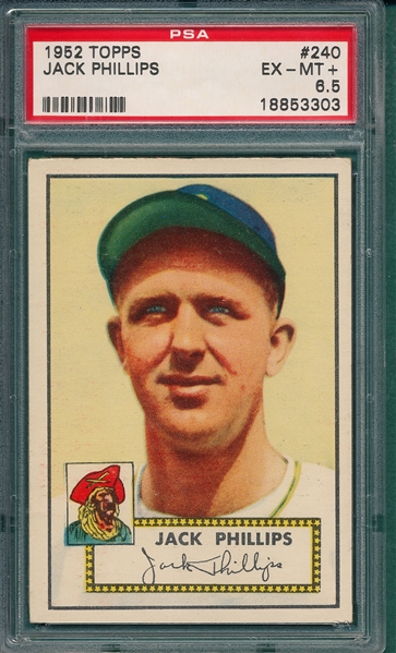 1952 Topps #240 Jack Phillips PSA 6.5