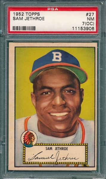 1952 Topps #27 Sam Jethroe PSA 7 (OC) *Red Back*