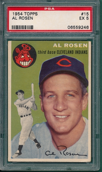 1954 Topps #15 Al Rosen PSA 5