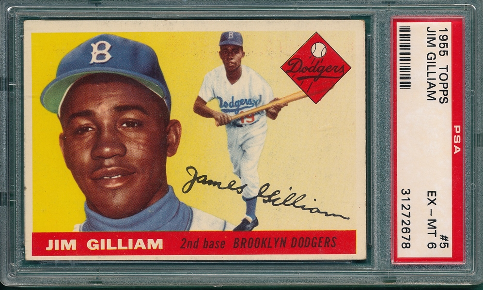 1955 Topps #5 Jim Gilliam PSA 6