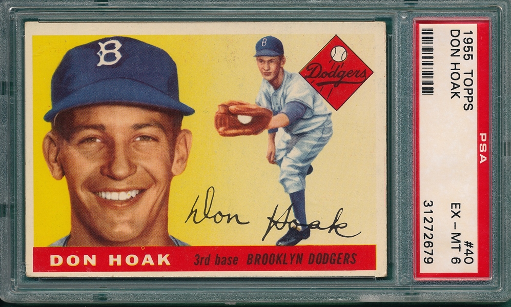 1955 Topps #40 Don Hoak PSA 6