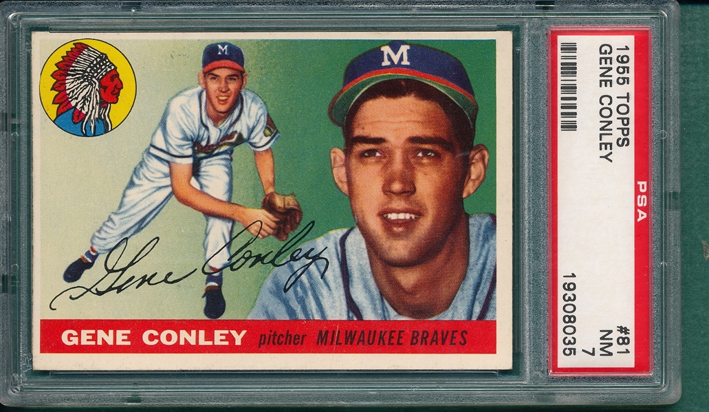 1955 Topps #81 Gene Conley PSA 7