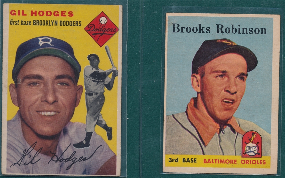 1958 Topps #102 Hodges & 1958 #307 B. Robinson, Lot of (2)