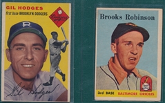 1958 Topps #102 Hodges & 1958 #307 B. Robinson, Lot of (2)