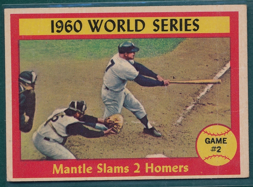 1961 Topps #307 WS Game #2 W/ Mantle