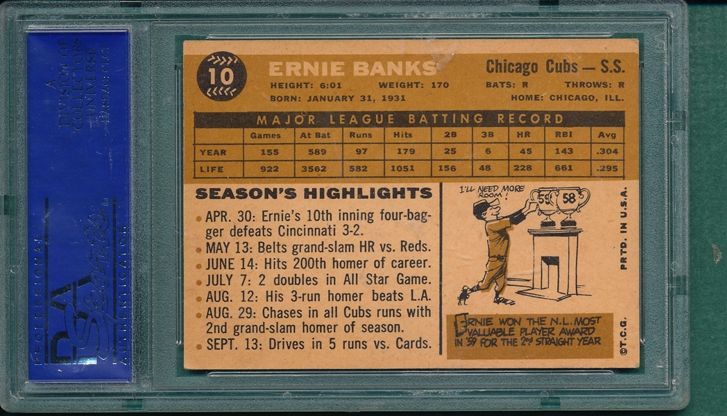 1960 Topps #10 Ernie Banks PSA 5