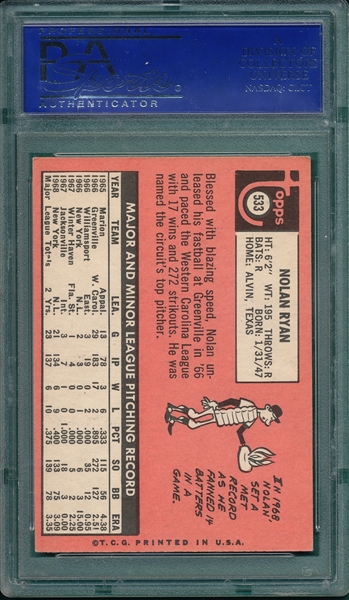 1969 Topps #533 Nolan Ryan PSA 5