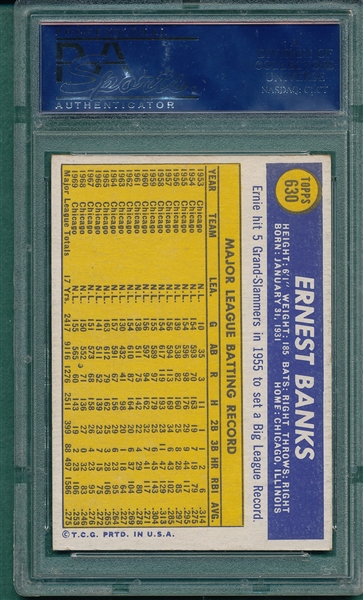 1970 Topps #630 Ernie Banks PSA 6