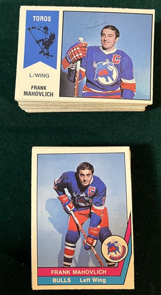 1974 & 77 O-Pee-Chee WHA Hockey Complete Sets, Lot of (2) W/ Hull & Howe