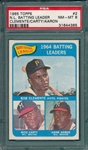 1965 Topps #002 NL Batting Leaders W/ Clemente & Aaron PSA 8