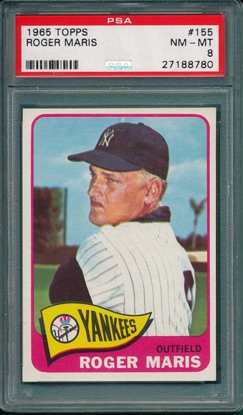 1965 Topps #155 Roger Maris PSA 8