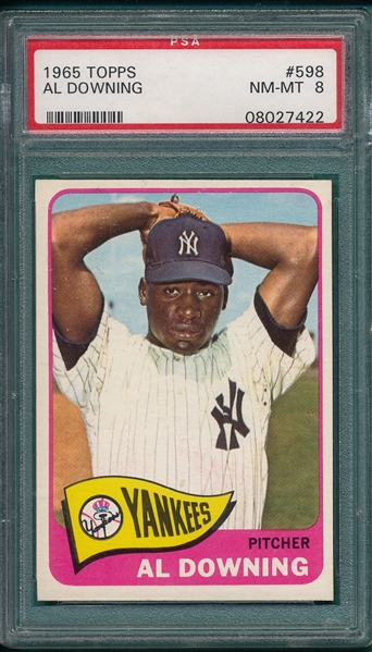 1965 Topps #598 Al Downing PSA 8 *SP*