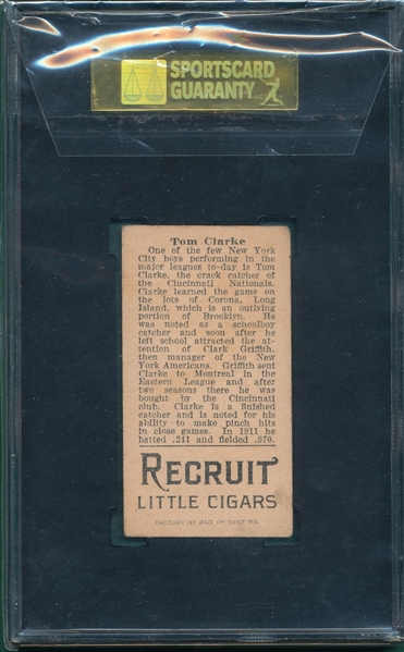 1912 T207 Clarke Recruit Little Cigars SGC 60