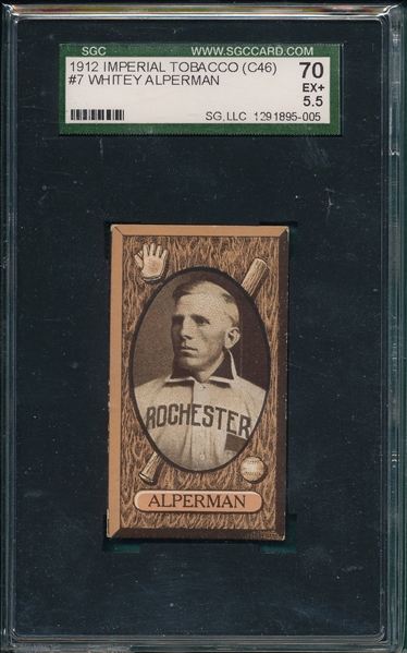 1912 C46 #07 Whitey Alperman Imperial Tobacco SGC 70