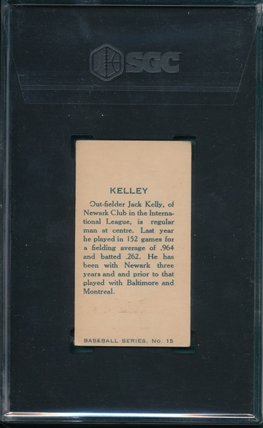 1912 C46 #15 Jack Kelley Imperial Tobacco SGC 4.5