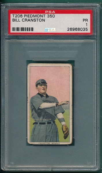 1909-1911 T206 Cranston Piedmont Cigarettes PSA 1 *Southern League*