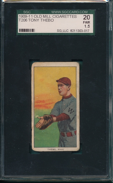 1909-1911 T206 Thebo Old Mill Cigarettes SGC 20 *Southern League*