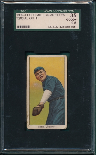 1909-1911 T206 Orth Old Mill Cigarettes SGC 35 *Southern League*