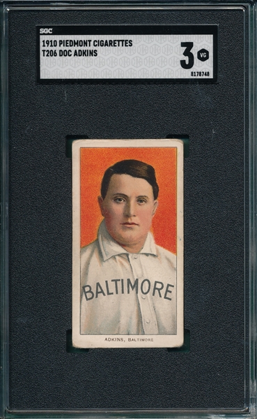 1909-1911 T206 Adkins Piedmont Cigarettes SGC 3