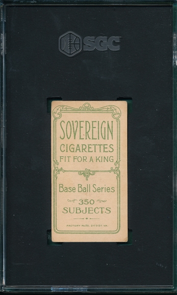 1909-1911 T206 Snodgrass Sovereign Cigarettes SGC 3.5