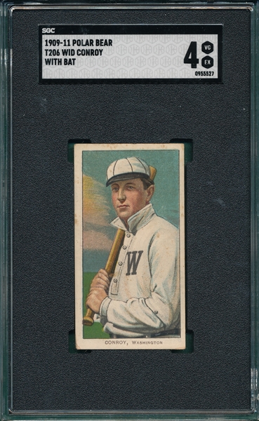 1909-1911 T206 Conroy, Batting, Polar Bear SGC 4