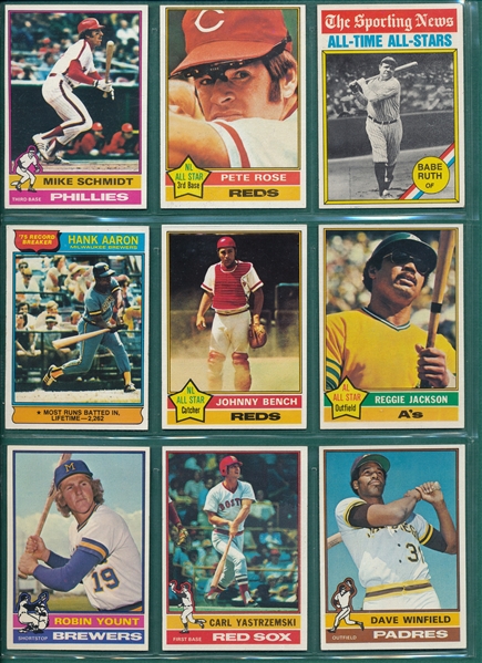 1976 Topps Baseball Complete Set (660) W/ Wrapper, Traded Set & Eckersley, Rookie