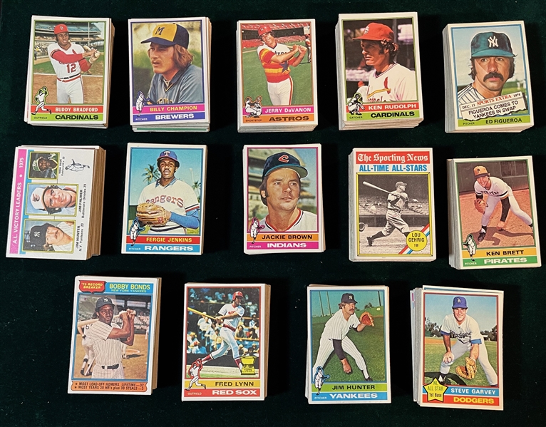 1976 Topps Baseball Complete Set (660) W/ Wrapper, Traded Set & Eckersley, Rookie