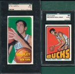 1970-73 Topps Basketball Bradley & Abdul-Jabbar, Lot of (2) SGC 80