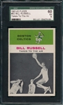 1961 Fleer Basketball #62 Bill Russell, IA, SGC 60