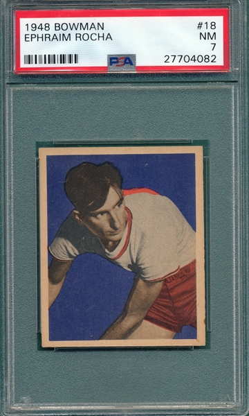 1948 Bowman Basketball #18 Ephraim Rocha PSA 7