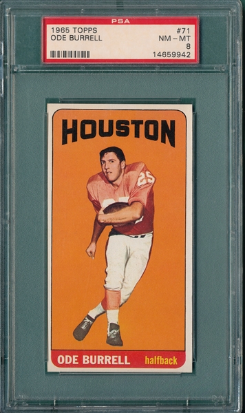 1965 Topps Football #71 Ode Burrell PSA 8