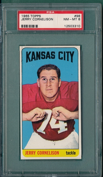 1965 Topps Football #98 Jerry Cornelison PSA 8