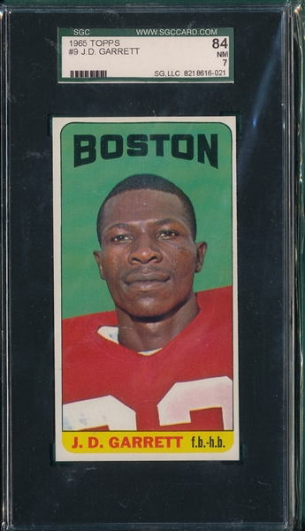 1965 Topps Football #9 J. D. Garrett SGC 84