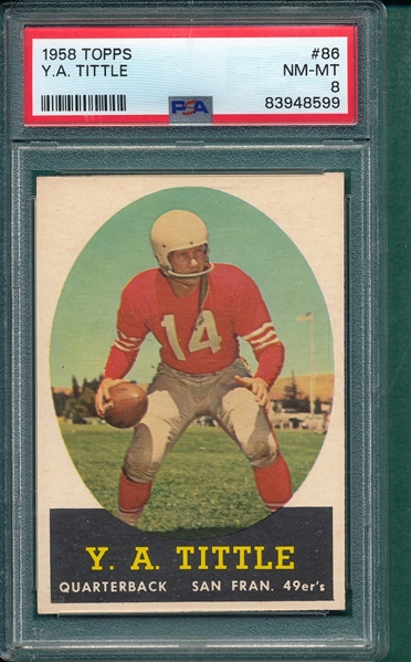 1958 Topps Football #86 Y. A. Tittle PSA 8