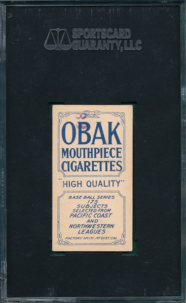 1910 T212-2 Flood Obak Cigarettes SGC 60