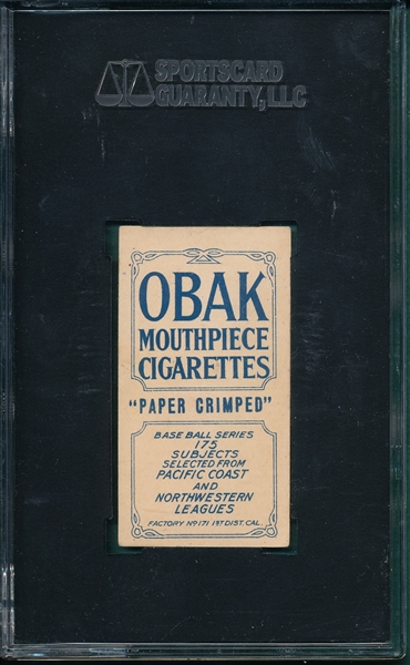 1910 T212-2 Shaw Obak Cigarettes SGC 60