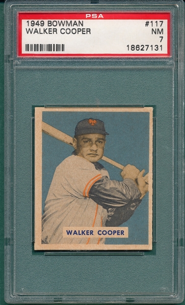 1949 Bowman #117 Walker Cooper PSA 7