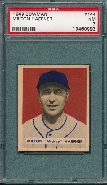 1949 Bowman #144 Milton Haefner PSA 7