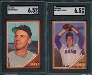 1962 Topps #270 Groat & #89 Schultz, Lot of (2) SGC 6.5