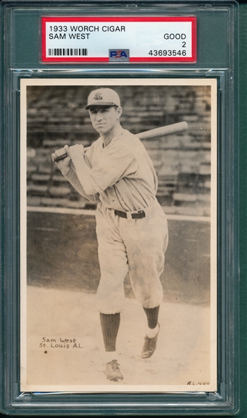 1933 Worch Cigar Sam West PSA 2