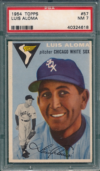 1954 Topps #57 Luis Aloma PSA 7