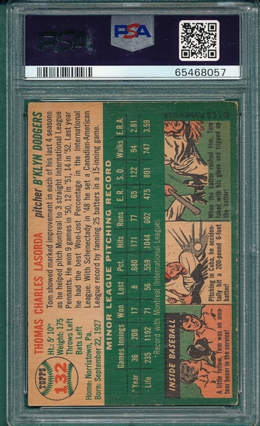 1954 Topps #132 Tom Lasorda PSA 4 *Rookie*