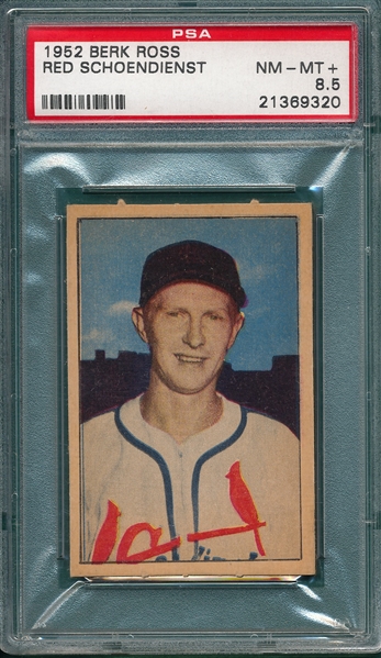 1952 Berk Ross Red Schoendienst PSA 8.5