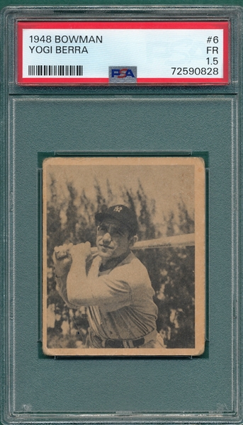 1948 Bowman #6 Yogi Berra PSA 1.5 *Rookie*