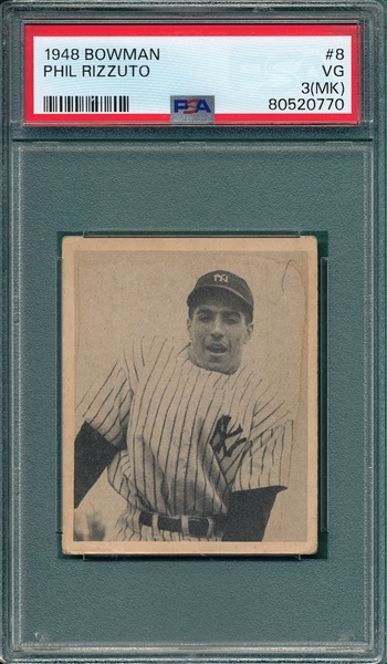 1948 Bowman #8 Phil Rizzuto PSA 3 (MK)